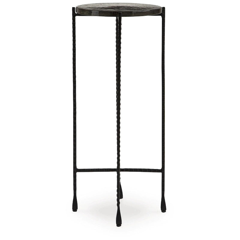Tavolino d'appoggio con ripiano in vetro trasparente/nero – Uso per 1 persona, 11L x 11P x 24A