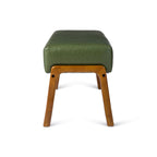 Panca rivestita in similpelle verde, stile moderno, seduta singola