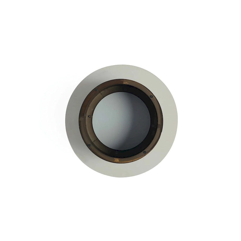 Tavolino da Caffè Rotondo Nero in Pietra Sinterizzata con Base in Acciaio Inox