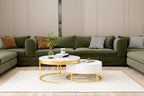 Modern Round Nesting Coffee Table with Drawers