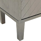 Mobile contenitore a 4 ante blu navy / champagne / blu, MDF e gambe in pino, montaggio a 1 persona