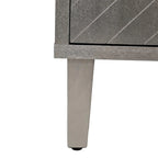 Mobile contenitore a 4 ante blu navy / champagne / blu, MDF e gambe in pino, montaggio a 1 persona