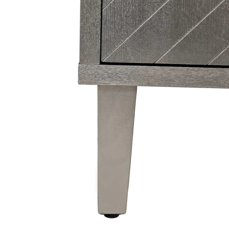 Mobile contenitore a 4 ante blu navy / champagne / blu, MDF e gambe in pino, montaggio a 1 persona