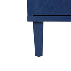 Mobile contenitore a 4 ante blu navy / champagne / blu, MDF e gambe in pino, montaggio a 1 persona