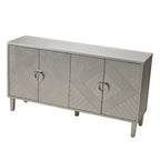 Mobile contenitore a 4 ante blu navy / champagne / blu, MDF e gambe in pino, montaggio a 1 persona