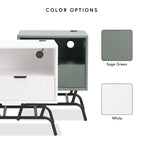 Set di 2 tavolini da caffè e tavolini laterali Sage Green / Bianco con cassetti 3D a onda